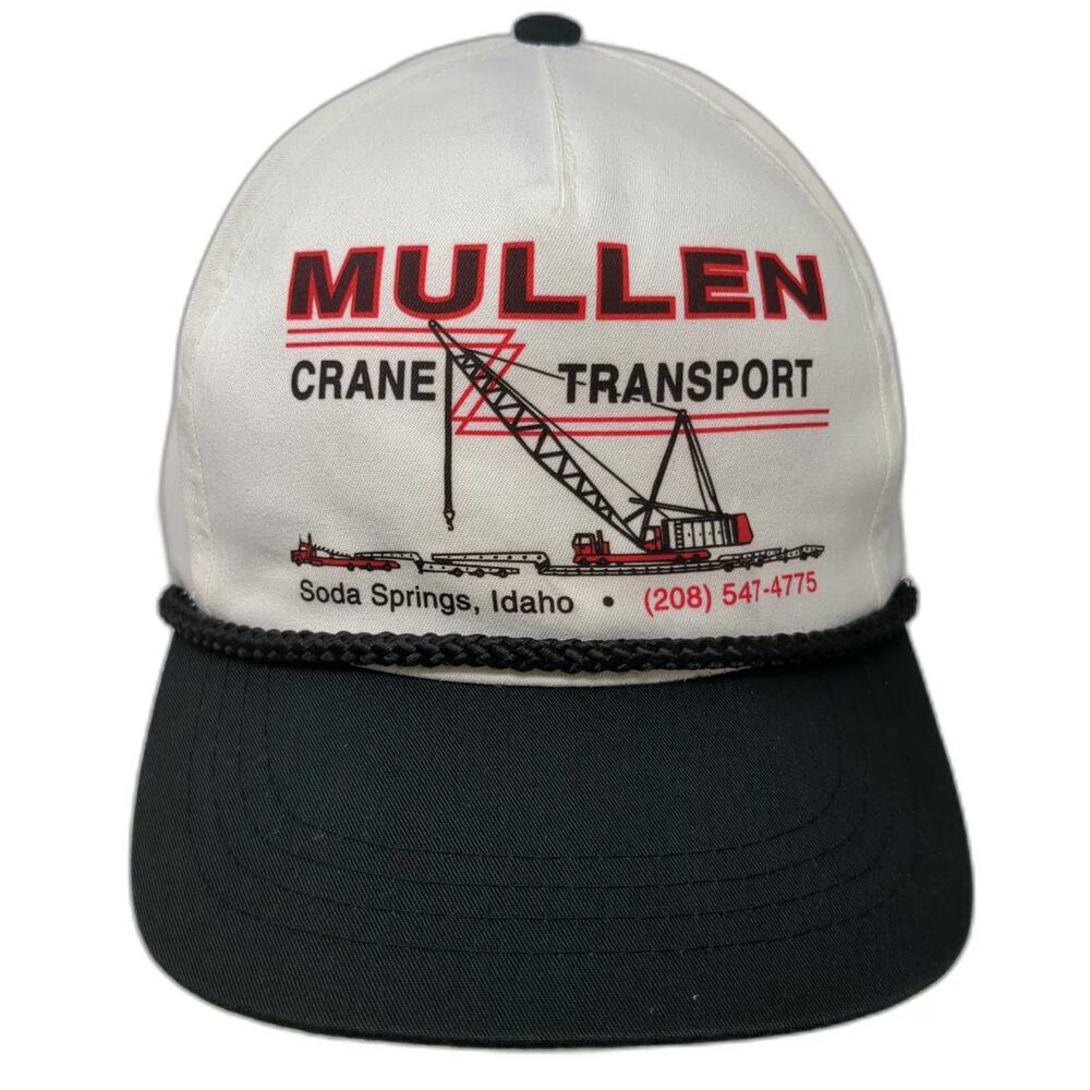 XPRES CAPS 5 Panel White Black One Size Mullen Crane Transport Snapback Hat